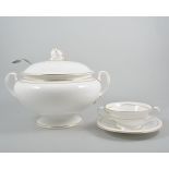 Contessa part dinner service to include soup tureen, cups, Duchess and Queens decorative china,