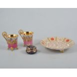 Collection of miniature Limoges and other decorative porcelain