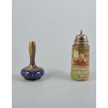 Macintyre Burslem spill vase, blue ground with gilt decoration,