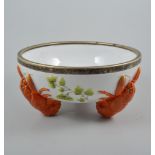 Musterscutz porcelain 'lobster' salad bowl, silver plated mount, diameter 25cm.
