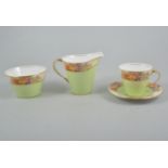 Aynsley bone china teaset and pair of Crown Staffordshire beakers.