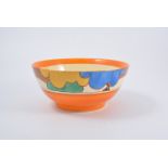 Clarice Cliff, 'Blue Autumn' a bowl, circa 1930, Fantasque and facsimile signature mark, 17.