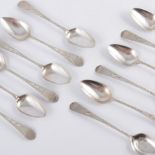 A set of six Georgian silver teaspoons, makers mark RF, bright cut Old English pattern handles,