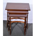 Nest of three G-plan teak coffee tables, width 56cm.