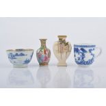 Quantity of Asian porcelain and ceramic miniatures, including a Satsuma Wisteria pattern vase.