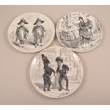 Seven from a Series of French pottery plates, Opera Bouffe.