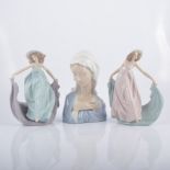 Three Lladro figures, including bust of Madonna, and two models of dancing women, models 05663,