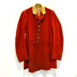 Red hunting jacket, with buttons.