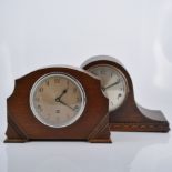 Oak cased mantel clock, movement by Garrard striking on five gongs,