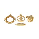 Four various pendants,