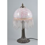 Modern table lamp in the Edwardian style, with a metal glass dome, 45cm.