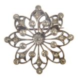 A Victorian diamond set star brooch/pendant, twenty-four old brilliant cut and rose cut diamonds,