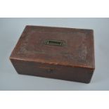 Victorian Morocco box, engraved Frederic Belson Rifle Brigade, width 38cm.