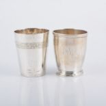A French silver beaker, by Robert Linzeler, Minerva mark, tapering form, 8cms,