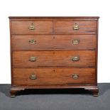 Victorian mahogany chest of drawers, rectangular top with a moulded top,