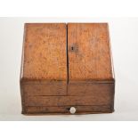 Victorian oak correspondence box, and a Philips terrestial 6" globe on ebonised stand.