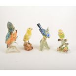 Collection Goebel bird models; Royal Doulton budgerigar, and other bird models.