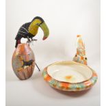 A quantity of Toucan associated items, including a Falcon ware Grecian posy and centre bowl,