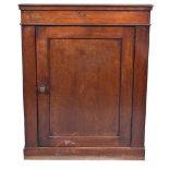 Victorian mahogany washstand cabinet, with hinged lid, single door to the base, W70cm x D48.