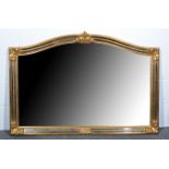 Modern gilt framed over mantel mirror, 127 x 85cm.