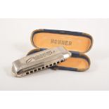 M. Hohner, Chromonica I Deluxe harmonica, cased.