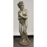 Composite stone statue of Venus, H116cm, with additional plinth, H44cm.