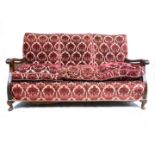 Bergere suite, comprising three seater sofa and two chairs,