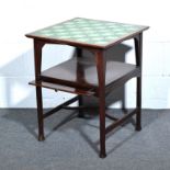 Victorian mahogany tile top side table,