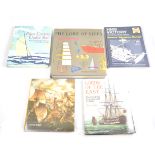 Five boxes of books, mainly reference, biography, travel and maps, including Winston Churchill,