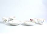 Four Vienna style polychrome teacups and saucers, similar teabowl,