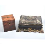 Eight various travelling/writing boxes, rosewood, walnut, leather,