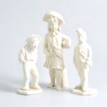 Royal Worcester plain white figure of a sailor boy, 14cm; another Worcester figure,