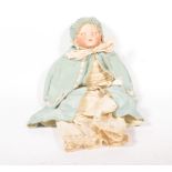 RA stampped Germany character doll, sprayed bisque head, with rollling eyes, open mouth,