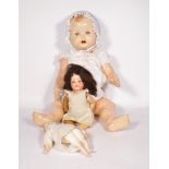 German Heubach Koppelsdorf bisque headed doll, head mould 320 - 9/o, with card body, replaced limbs,