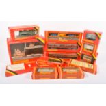 Hornby 00 gauge railway, including one locomotive, selection of wagons and coaches, etc.