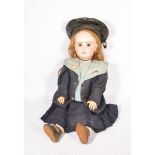 French Tete Jumeau Bebe bisque head doll, head mould no.