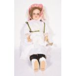 Armand Marseille bisque headed doll, mould 370 DEP with kid body, fixed eyes, open mouth,