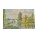 George Herbert Buckingham Holland, The Canal at Stoke Bruerne, oil on board, signed, 37cm x 54cm.