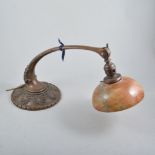 American patinated metal desk lamp.