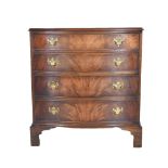 George III style mahogany chest of drawers, the top with a moulded edge,