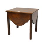 Georgian mahogany stool commode, adapted with a hinged lid, width 51cm.