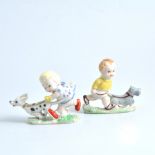 Pair of Wade figures Sam & Sarah, after Mabel Lucie Attwell, 7cm.