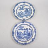 Leeds pottery transfer ware plate, figures on a bridge pattern,