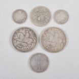 Silver/cupro-nickel coinage, some Victoria, mostly George V.