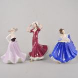 A quantity of lady figurines, by Royal Doulton, Coalport, Royal Worcester,