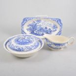 Large quantity of 'Seaforth' blue and white dinner ware.