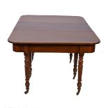 Regency extending dining table, two additional leaves, turned supports, W206cm extended,