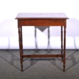 Mahogany Sutherland table, with flaps, length 60/118cm, height 66cm, folded width 19cm,