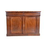 Victorian mahogany sideboard, rectangular top with cavetto moulded edge, two frieze drawers,