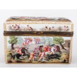 Italian porcelain oblong casket, probably Capo di Monte, circa 1900,